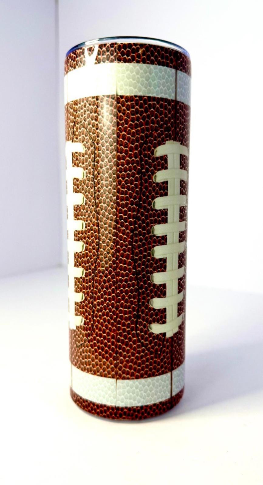 20 oz Football Mom Stainless Steel Tumbler with Lid, Straw