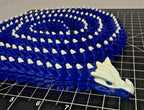 3D Printed LONG Dragon/Snake - PLA - Blue and White - 5 Feet 4 Inches