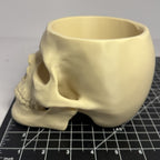 3D Printed Skull-Shaped Bowl - PLA - Bone Color