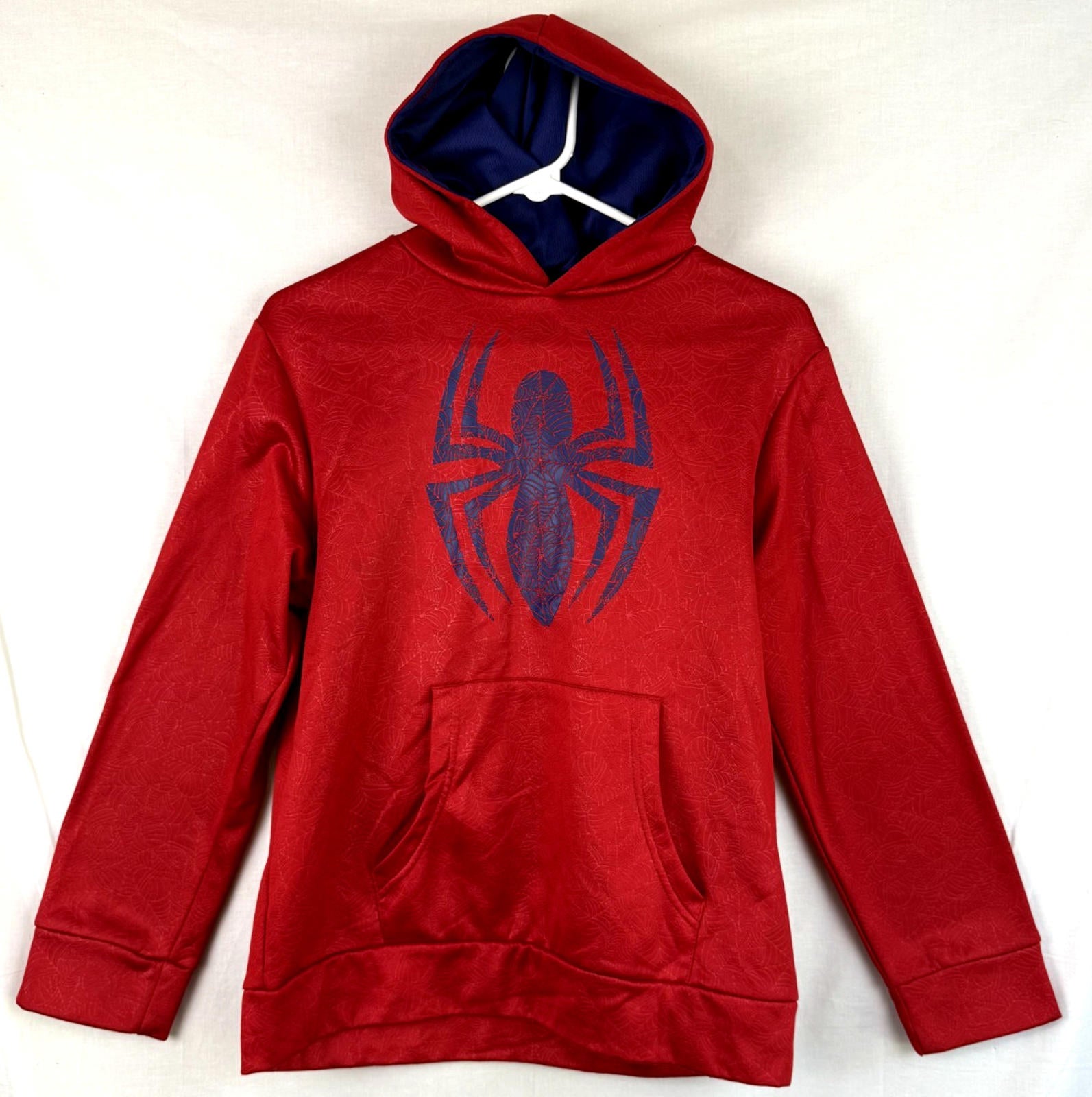 Spiderman Hoodie Youth XL 14/16 Red Blue Spider Logo Pockets Marvel