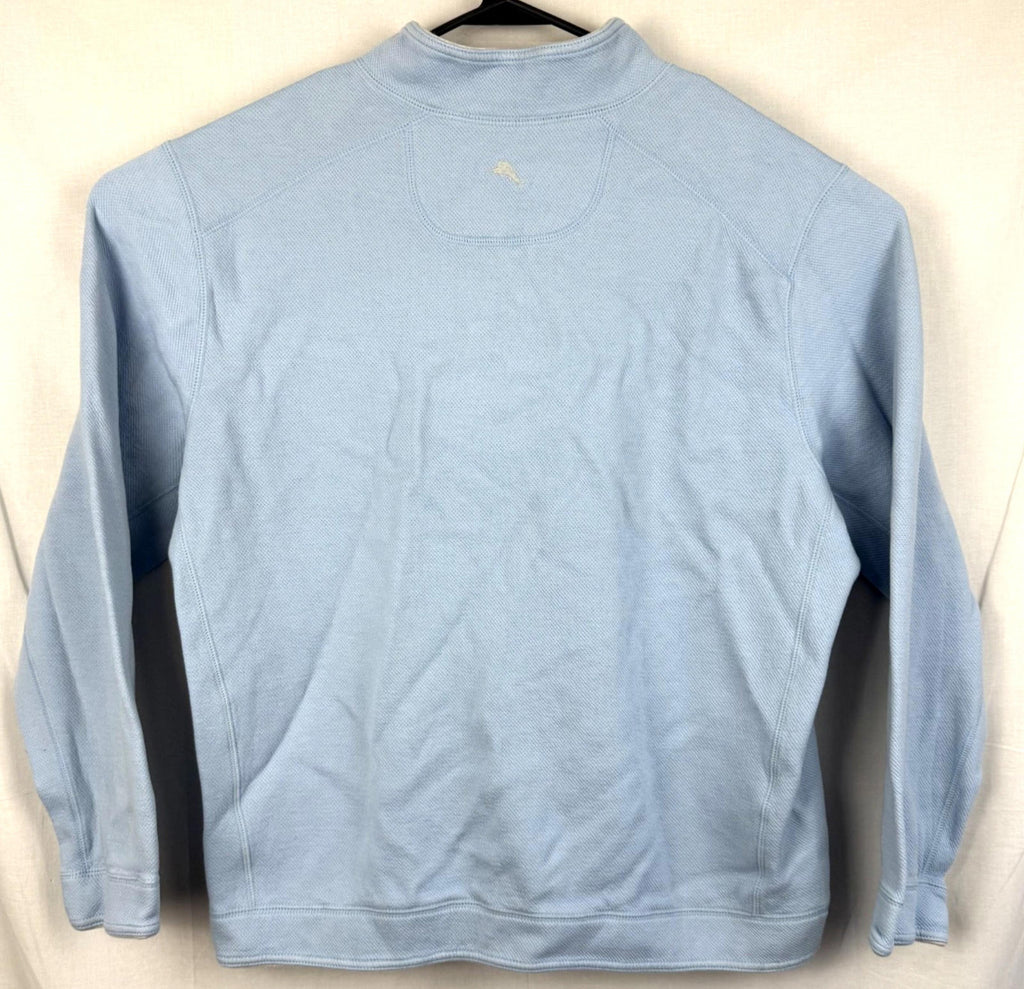 Tommy Bahama Sweater Womens L Long Sleeve Pullover 1/4 Zip Casual Light Blue