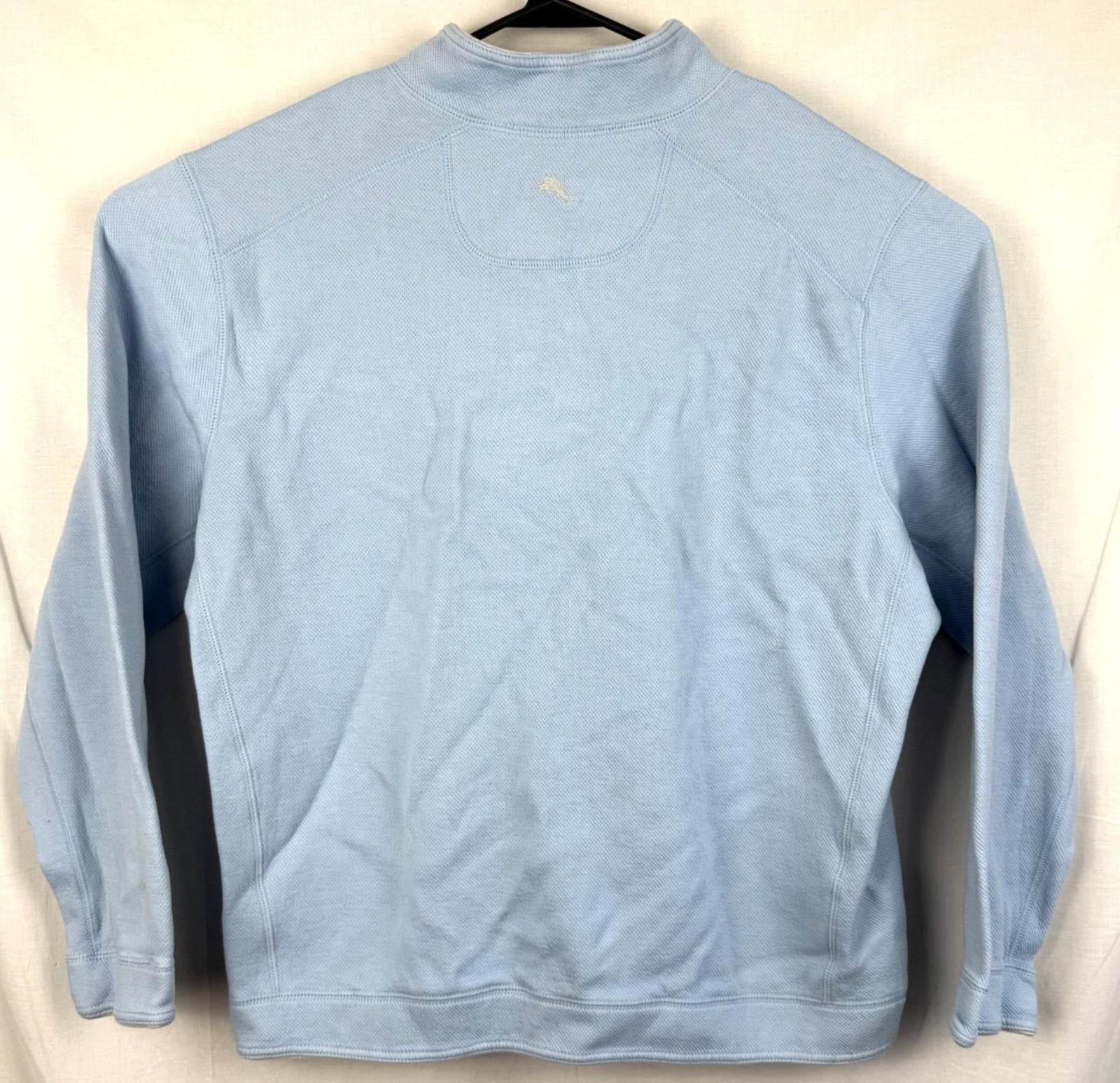 Tommy Bahama Sweater Womens L Long Sleeve Pullover 1/4 Zip Casual Light Blue