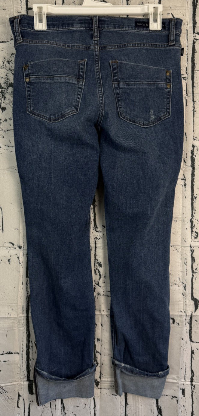 Rock And Republic Jeans Womens Size 10 With Cuffed Zipper Ankle