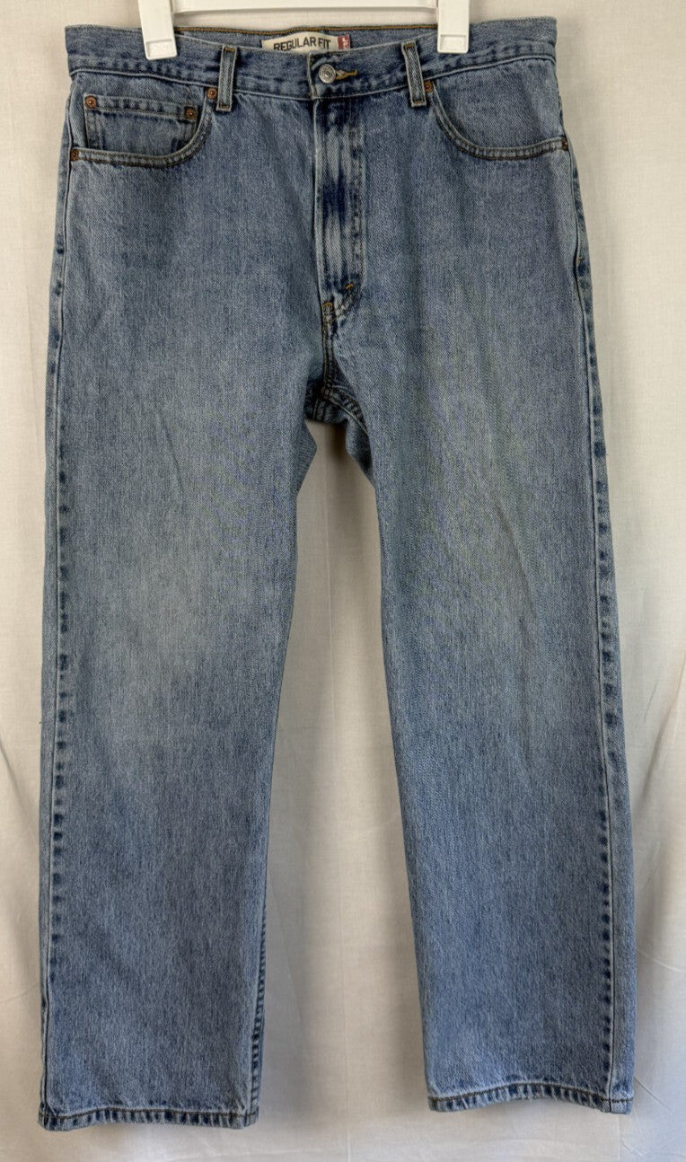 Levis Vintage Mens 505 Regular Fit Jeans 36x30 Straight Leg Light Wash Denim