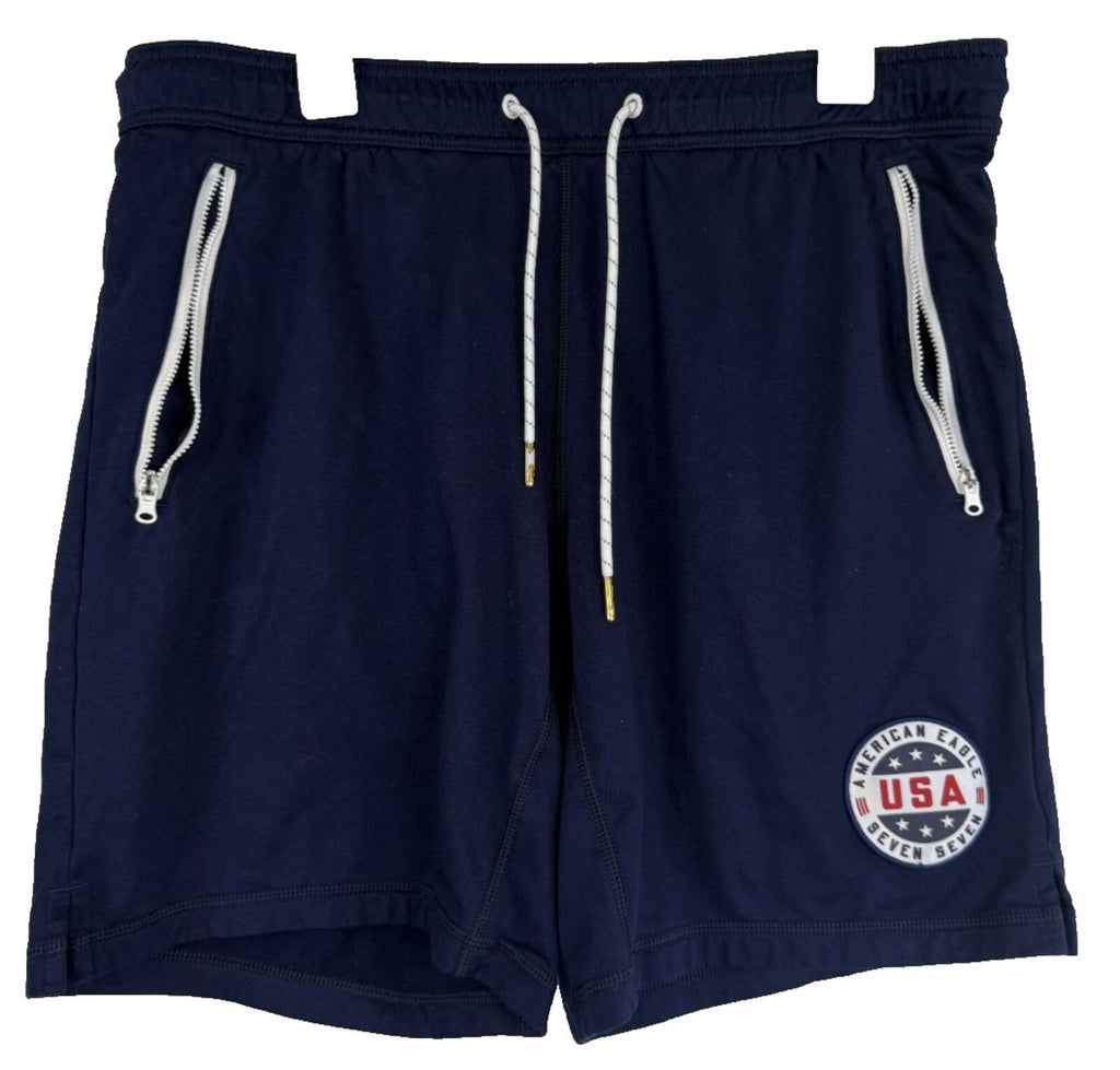 American Eagle Mens Basketball Shorts USA Sz Large Zipper Pockets Drawstring