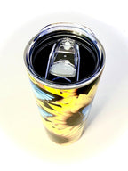 20 oz Sunflower and Butterflies Stainless Steel Tumbler with Lid, Straw