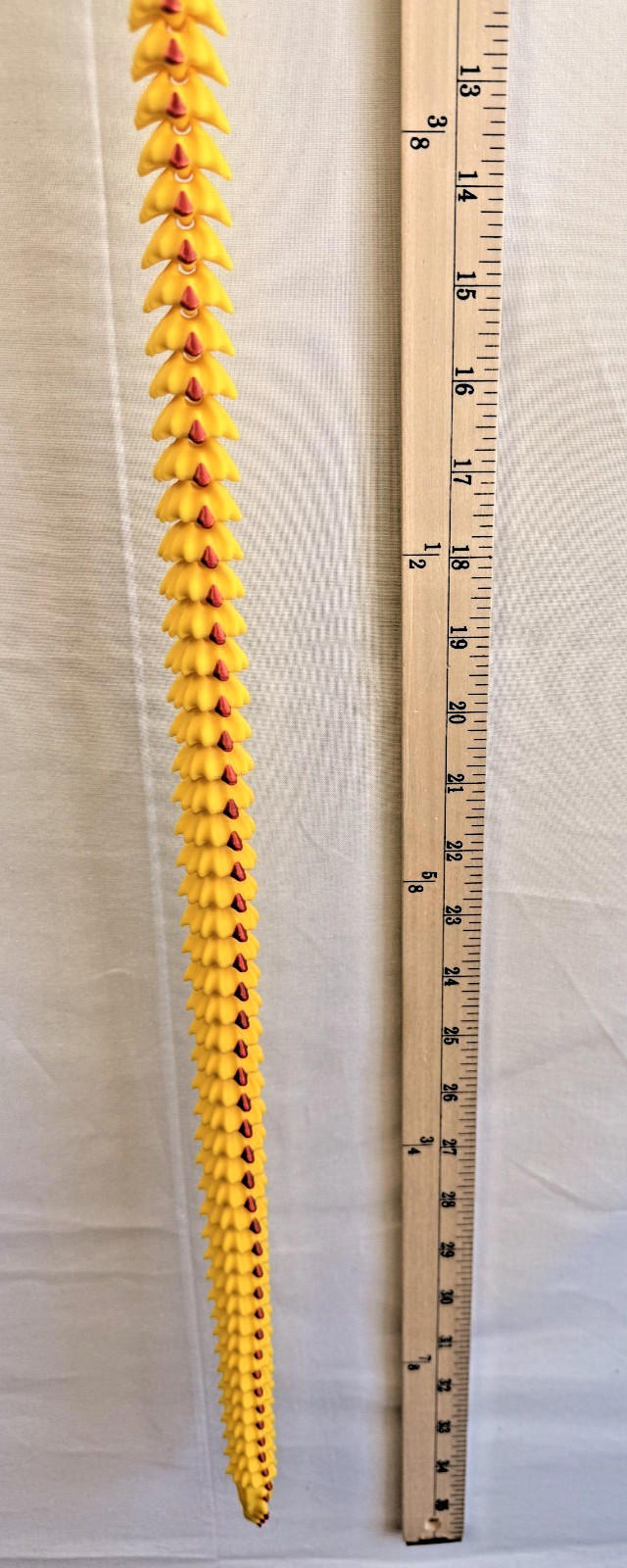 3D Printed LONG Dragon/Snake - PLA - Yellow and Red - 5 Feet 4 Inches
