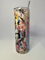 20 oz Jeweled Tiger Stainless Steel Tumbler with Lid, Straw