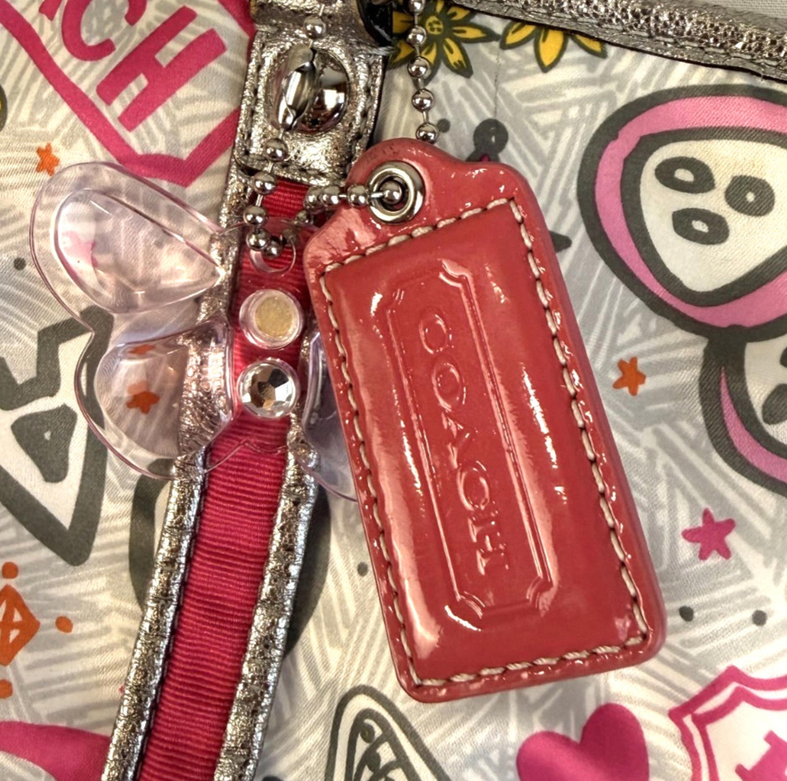 COACH Vintage Y2K Bandana Graffiti Butterfly Shoulder Bag Tote Purse F15712