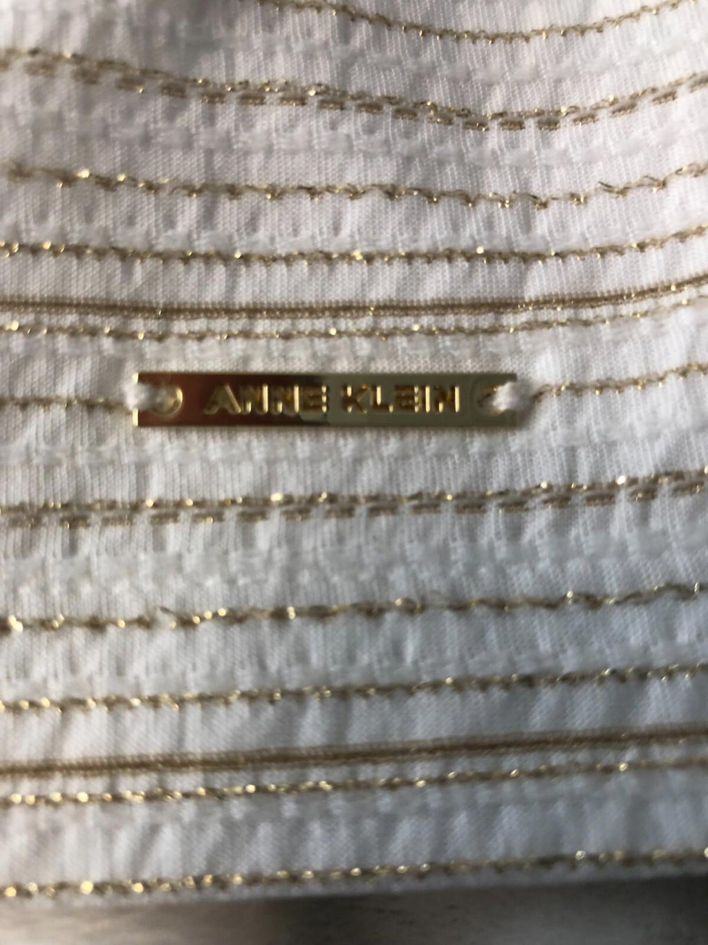 Anne Klein Womens top Size s bright white/gold
