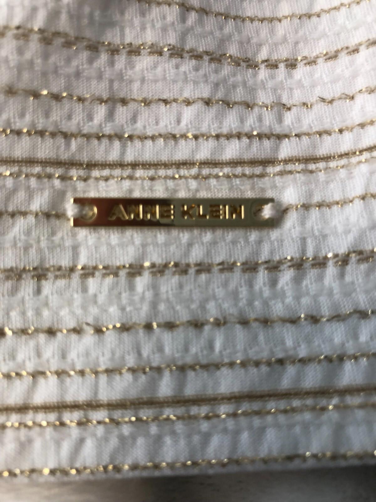 Anne Klein Womens top Size s bright white/gold