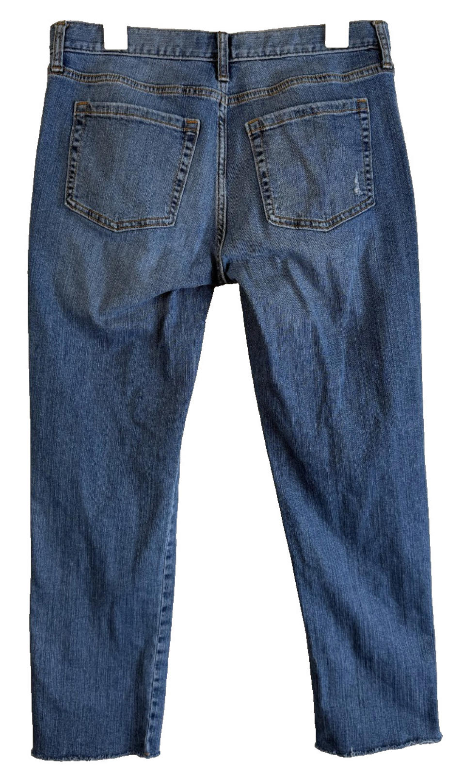 Banana Republic Girlfriend Jeans Womens 29/8 Blue Relaxed Tapered Stretch RawHem