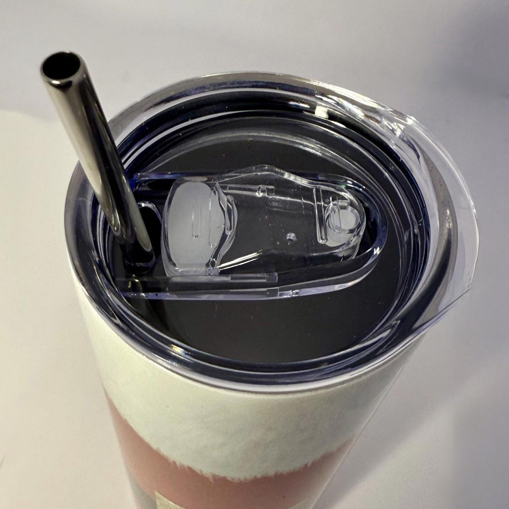 20 oz Santa Stainless Steel Tumbler with Lid, Straw