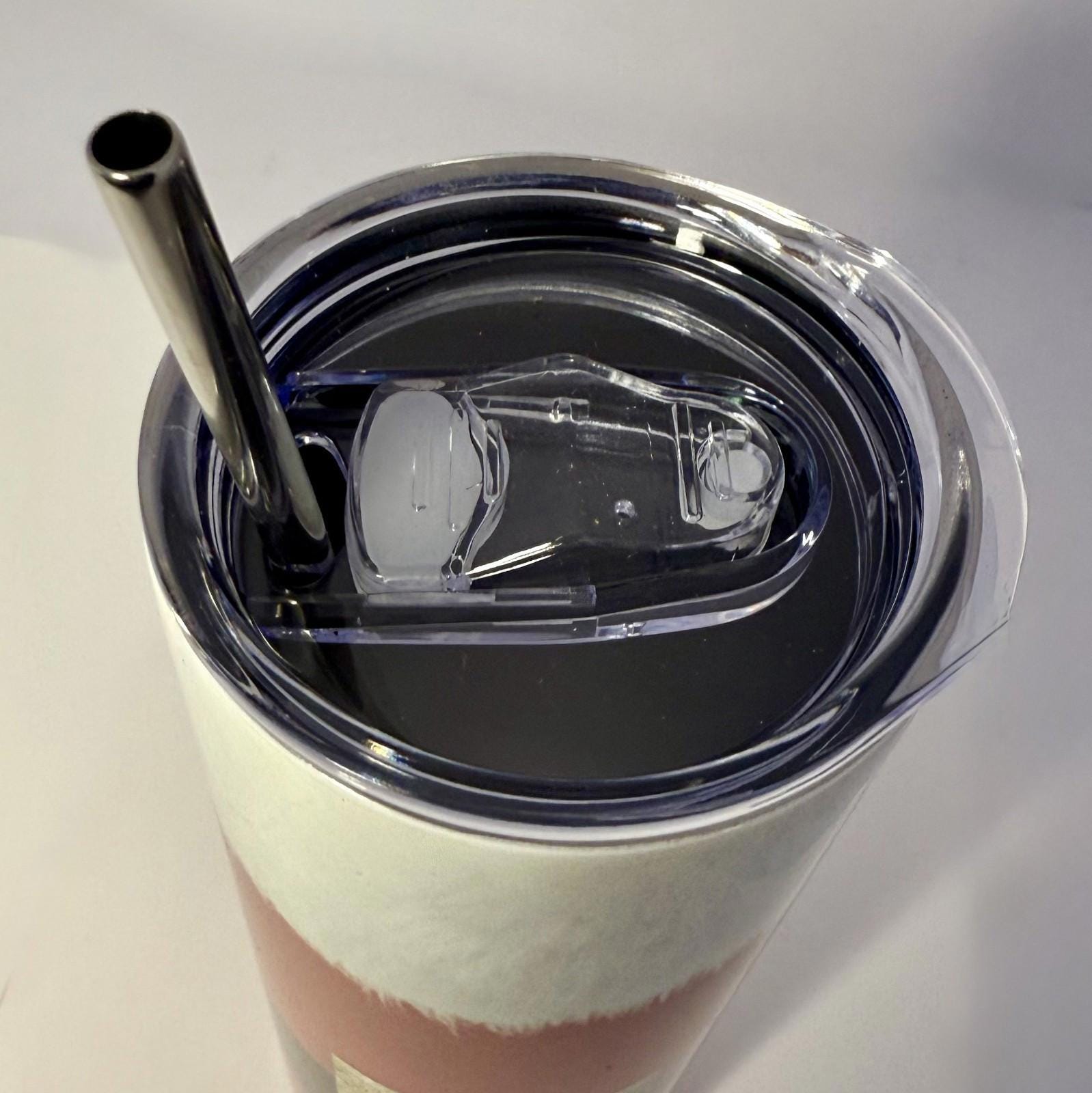 20 oz Santa Stainless Steel Tumbler with Lid, Straw