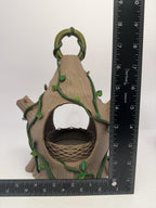3D Printed 8 Inch Stump Bird House - Brown and Green