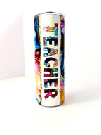 20 oz Teacher Colorful Stainless Steel Tumbler with Lid, Straw