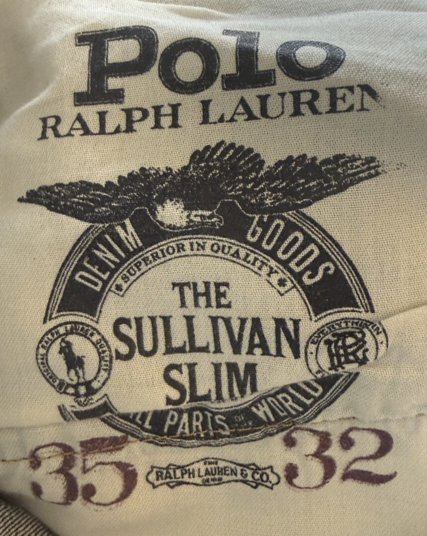 Polo Ralph Lauren The Sullivan Slim Jeans Mens 35x32 Blue Slim Straight Stretch