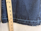 ☆ Flamingo Women's Low-Rise Bootcut Denim Jeans Size Small Blue Raw Hem