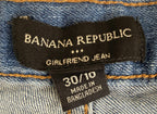 Banana Republic Girlfriend Jeans Women's Size 30/10 Raw Hem Distressed Wash
