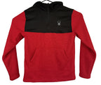 Spyder Hoodie Mens Sz S Red Black 1/4 Zip Pullover Fleece Spider Logo