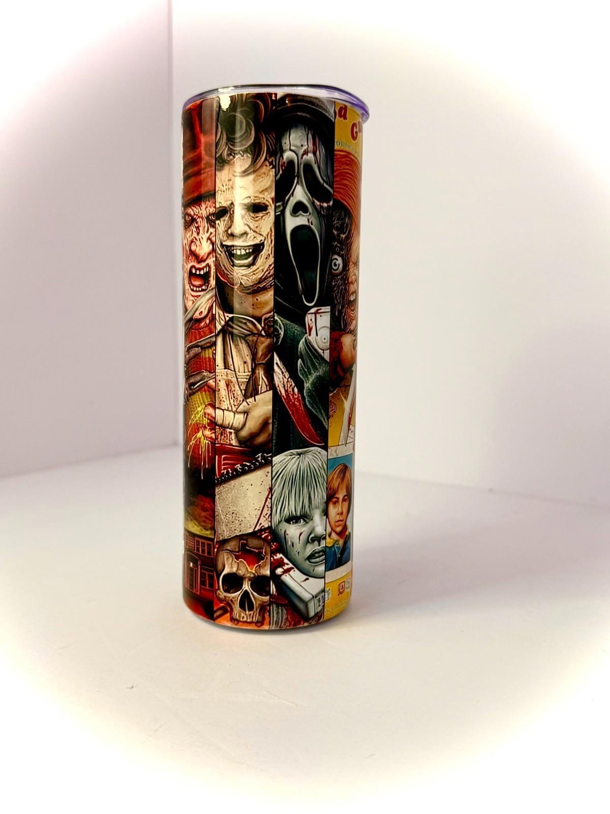 20 oz Collection of Horrors Stainless Steel Tumbler with Lid, Straw Halloween