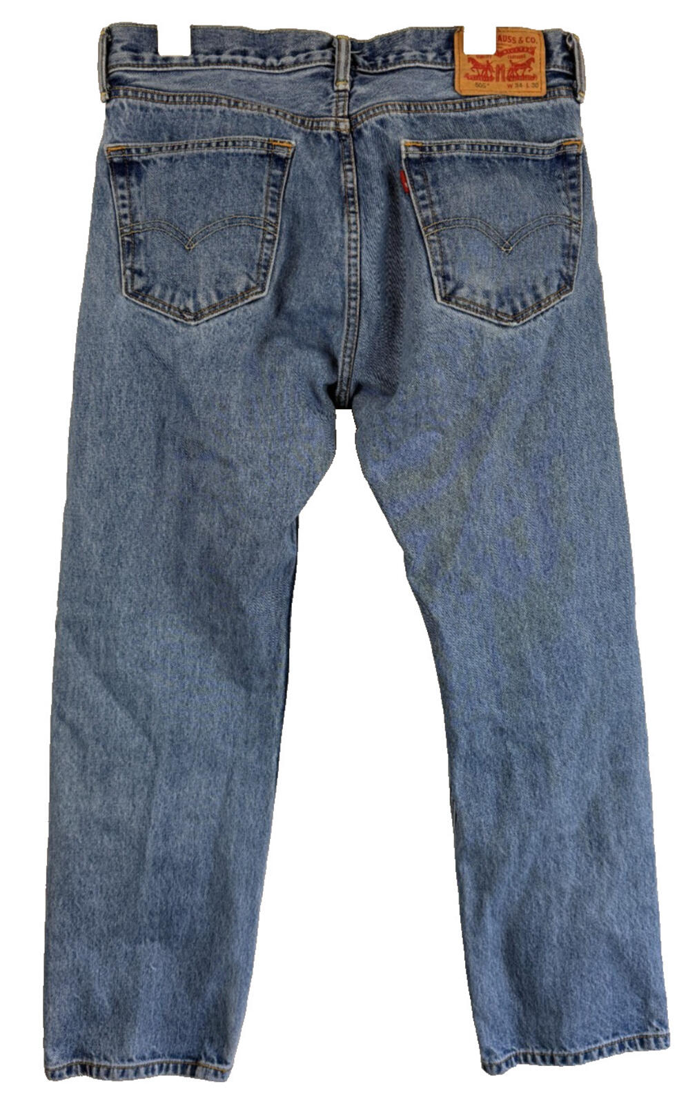 Men's Levis 505 Regular Fit Denim Jeans Sz 34x30 Blue Cotton Modern Red Tab