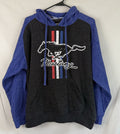 Ford Mustang Hoodie Mens Large Official Lic. - Muscle Car - Blue and Gray