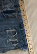 Jordache Shorts Girls Sz 16 Blue Denim Cut Off Medium Wash Distressed