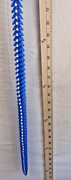 3D Printed LONG Dragon/Snake - PLA - Ice Blue and White - 5 Feet 4 Inches