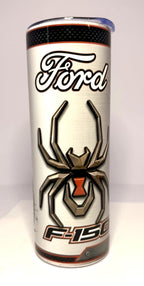 20 oz Ford Black Widow Stainless Steel Tumbler with Lid, Straw - F150