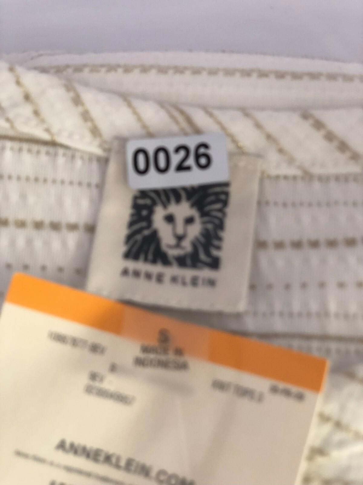 Anne Klein Womens top Size s bright white/gold