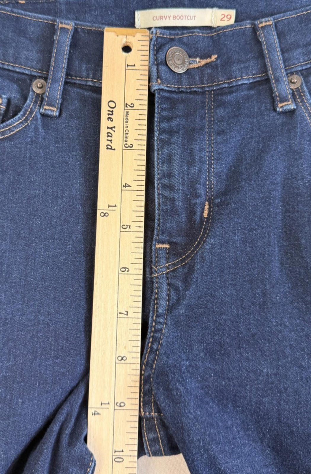 Levi's Curvy Bootcut Jeans Womens Size 29 29x30 Dark Wash Stretch