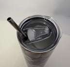 20 oz African Violets Stainless Steel Tumbler with Lid, Straw