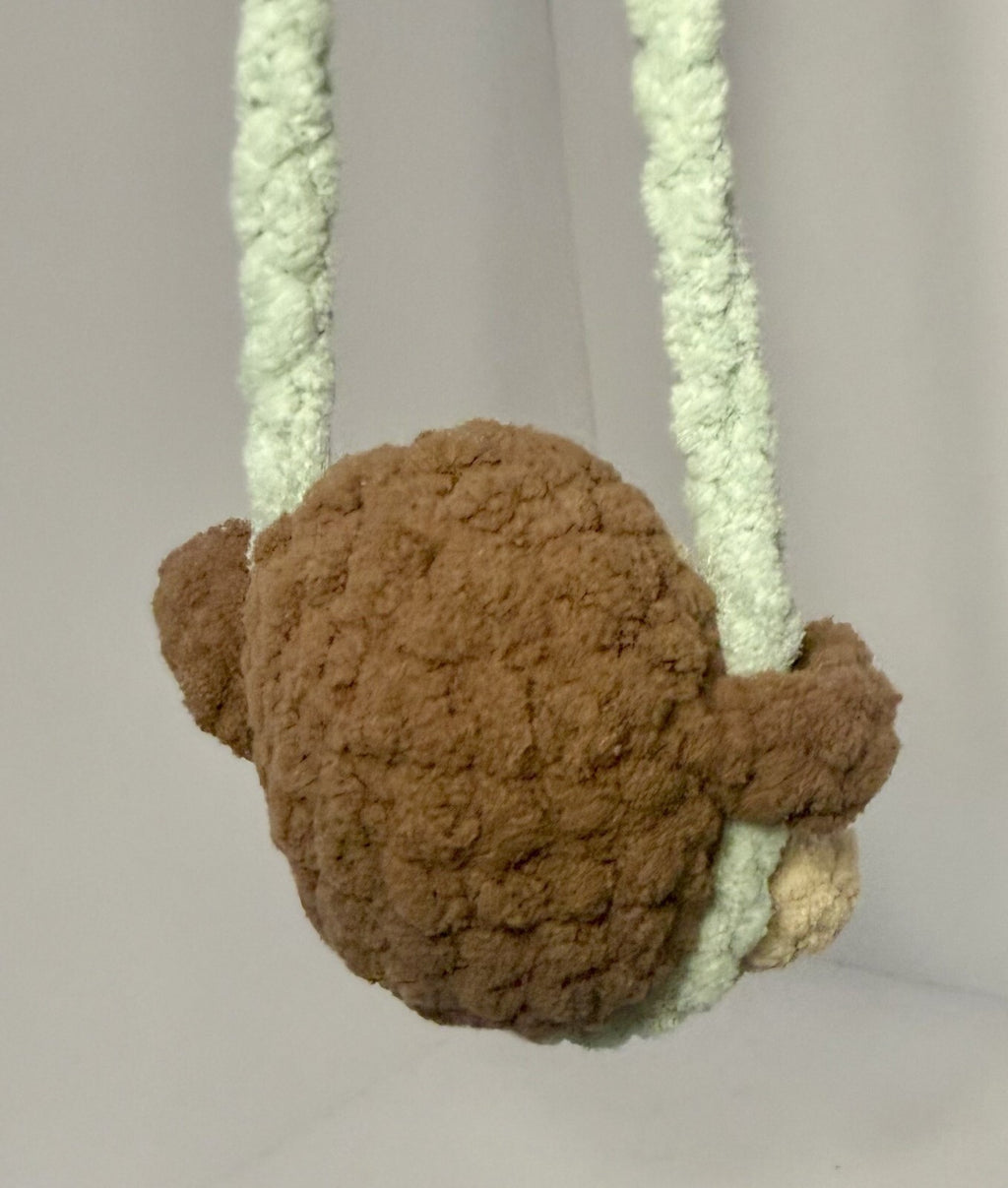 Crocheted Swinging Bigfoot - Rearview Mirror Decor - 4 inch - Handmade