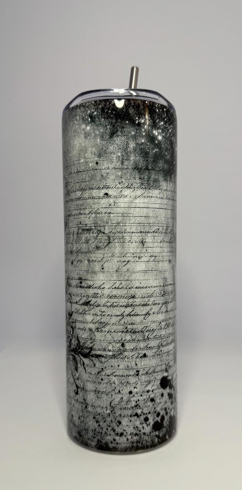 20 oz Ghost Flower Stainless Steel Tumbler with Lid, Straw