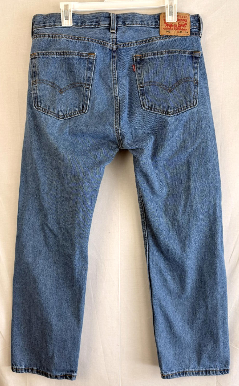 Levi’s 505 Regular Straight Denim Jeans Size 36x29 Blue Dark Wash