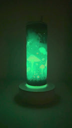 20 oz Fairy Mushrooms Glow in the Dark Stainless Steel Tumbler with Lid, Straw