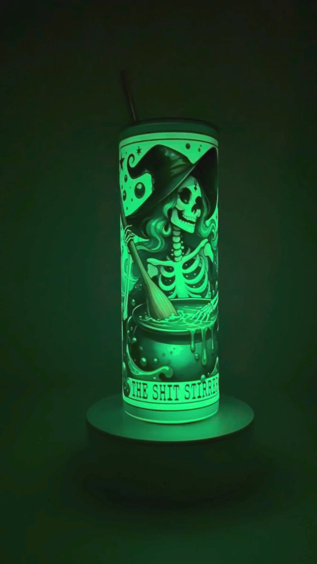 20 oz The Sh!t Stirrer Glow in the Dark Stainless Steel Tumbler with Lid, Straw